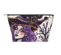 Magic Witch Witchcraft Bohemian Drawing Printed Travel Makeup Bag Trapeze Cosmetic Bag Makeup Case Toiletry Bag Organiser for Women