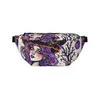 Magic Witch Witchcraft Bohemian Drawing Printed Waist Bag Adjustable Bum Bag Lightweight Travel Waist Fanny Pack Belt for Walking Cycling Hiking Travel