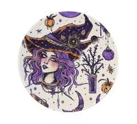 Magic Witch Witchcraft Bohemian Drawing Prints Round Mouse Pad 4 PCS,Non-Slip Rubber Base Mousepad Mouse Mat for Laptop Computer Office 7.9 x 7.9 Inch