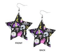 Magic Witch Witchcraft Bohemian Drawing Star Shape Earrings, Modern Dangle Earrings, Women's Statement Jewelry for Office Daily