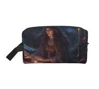 Magic Witch Witchcraft Bohemian Drawing Water-Resistant Travel Toiletry Organizer Bag, Large Capacity Portable Cosmetic Storage for Gym/Daily Essentials