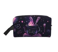 Magic Witch Witchcraft Bohemian Drawing Water-Resistant Travel Toiletry Organizer Bag, Large Capacity Portable Cosmetic Storage for Gym/Daily Essentials