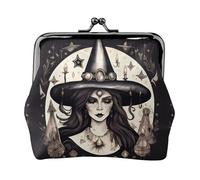 Magic Witch Witchcraft Bohemian Print Women's Kiss Lock Coin Pouch, Mini Wallet for Cards and Lipstick, Soft Compact Purse