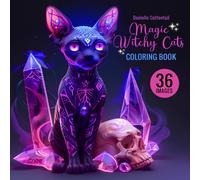 Magic Witchy Cats Coloring Book: 36 Unique coloring pages with Adorable Mystical Cats for Teens and Adults