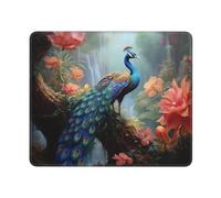 Magic Woods Pond Peacock Mousemat Non-Slip Rubber Base Mouse Mat Portable Mouse Pad For Office Work Pc 25X30Cm