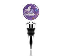 Magic World Wine Bottle Stopper Decorative Vacuum Silicone Wine Stopper with Beautiful Art Glass Reusable Beverage Bottle Sealer Keeps Fresh
