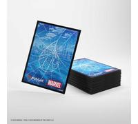 Gamegenic | Magic: The Gathering - Marvel's Spider-Man Premium Art Sleeves - Spider-Man Island| 105 Sleeves per Pack | Trading Card Accessory