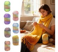 Magic Yarn Heat Sensitive Color Changing, Cotton Crochet & KnittingYarn, Soft Temperature Reactive Yarns, Fun Craft Supply, DIY Projects for Knitting and Crocheting Crafts (Yellow A)