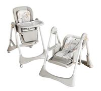 Magic ZC 2-in-1 Dining Mode and Swing Mode Baby High Chair Toddler Feeding Dining Chair, Multifunctional Foldable, Convertible with Detachable Double Trays and Wheels (8121 Grey)