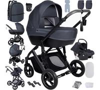 Magic ZC 3 in 1 Pushchair Pram Travel System, Baby Stroller 3 in 1 with Reversible Two Pushing Modes, Newborn Infant Carriage One-Click Folding, Toddler Buggy Aluminum Frame (H2 Deep Grey)