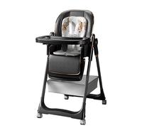 Magic ZC Baby High Chair Toddler Feeding Dining Chair with 6 Adjustable Heights and 3 Reclining Positions Multifunctional Foldable Convertible with Detachable Double Trays and Wheels (822 Black)