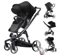 Magic ZC Electric Smart Pushchair Pram, Remote Control Set Intelligent Mode Travel System, Baby Stroller with Reversible Two Pushing Modes, Multifunctional Infant Newborn Buggy (WL8 Black)