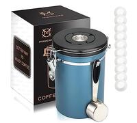 Magicafé Airtight Coffee Container Canister - co2 Valve Coffee Bean Grounds Storage Container Large Blue
