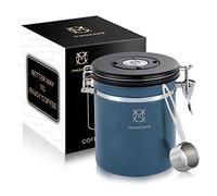 Magicafé Airtight Coffee Container Canister - co2 Valve Coffee Bean Grounds Storage Container Medium Blue