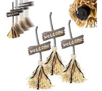 Magical Animated Witch Broom - Knotolace Halloween Flying Broom with Spooky Laughing Sound, Animated Haunted Dancing Moving Broomstick, Perfect for Halloween Party Decoration & Home Decor Gift (3pcs)