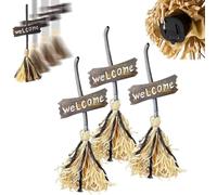 Magical Animated Witch Broom, Knotolace Halloween Witch Flying Broom with Spooky Laughing for Halloween Party Decoration Gift, Animated Haunted Dancing Moving Broomstick for Home Decor (3Pcs)