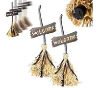 Magical Animated Witch Broom, Knotolace Halloween Witch Flying Broom with Spooky Laughing for Halloween Party Decoration Gift, Animated Haunted Dancing Moving Broomstick for Home Decor (2Pcs)