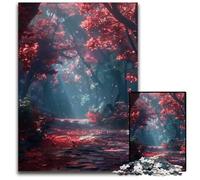 Magical Autumn Forest 1000 Pieces Puzzles for Adults Wooden Jigsaw Perfect for Family Fun on Christmas Thanksgiving Birthdays Easter 1000 PCS(75x50cm)