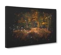 Magical Autumn Forest in Germany Paint Splash Canvas Print | Gallery Wrapped 30mm Frame Wall Art | 30x20 inches | Ready to Hang | Modern Landscape Picture | Living Room Bedroom Lounge Office