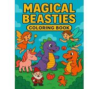 Magical Beasties Coloring Book: Fantasy Creatures - Unicorns, Dragons, Mermaids, Dinosaurs, Fairies, Pegasus, and More. Perfect for Kids 4-10 Years.