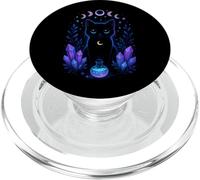 Magical Black Cat Cosmic Mystical Animal Halloween Vibe PopSockets PopGrip for MagSafe