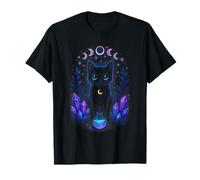 Magical Black Cat Cosmic Mystical Animal Halloween Vibe T-Shirt