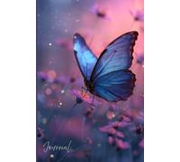 Magical Blue Butterfly Journal: Glowing Flower Notebook with Pink & Purple Sky | Dreamy, Glitter-Inspired Writing Notebook for Reflection & Creativity