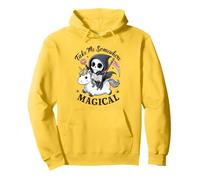 Magical Bookworm Grim Reaper Riding Rainbow Unicorn Pullover Hoodie