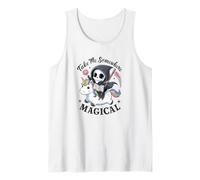 Magical Bookworm Grim Reaper Riding Rainbow Unicorn Tank Top