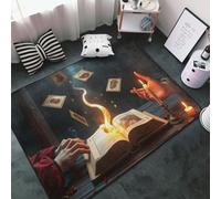 Magical Bronze Tarot Book Print Area Rugs for Living Room Bedroom, Washable Soft 3x5 Throw Rugs Non Slip Carpet for Bedroom Decor Aesthetic 60x39 inches