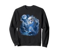 Magical Budgie, birds, nature, forest, river, moon, animal Sweatshirt