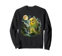Magical Budgie, birds, nature, forest, river, moon, animal Sweatshirt