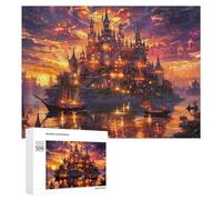 Magical Castle 500 Piece Jigsaw Puzzles Suitable Adults KidsJigsaws Bedroom Accent Decor Stress Relief Challenge Perfect Holiday Present 500 PCS