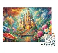 Magical Castle in A Flower Valley 1000 Piece Jigsaw Puzzle Enchanted Cottage Great Gift for Boys, Girls, Men & Women 52x38cm/1000pcs