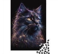 Magical Cat 1 Wooden Jigsaw Puzzles 1000 Pieces for Adults Jigsaw Puzzles for Adults 1000 Piece Puzzle Educational Games 1000pcs (75x50cm)