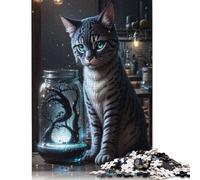 Magical Cat Puzzles for Adults 1000 Piece Wood Puzzle Jigsaws Jigsaw Puzzles for Adults 1000pcs (75x50cm)