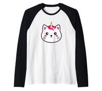 Magical Caticorn Funny Animal for Girl Raglan Baseball Tee
