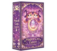 Magical Cats Tarot Card Deck, 78 Cards, Fantasy Theme, 13x8 cm, Ideal for Beginners with Paper Manual