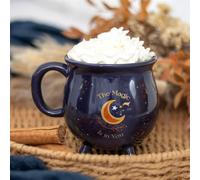 Magical Cauldron Mug - Midnight Blue With Stars & Moon, Perfect Gift