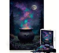 Magical Cauldron Under The Moonlight 1000 Piece Jigsaw Puzzles for Teenagers Jigsaw Mental Skill Clear Color Enjoyable Challenge Home Decor (50x75cm)