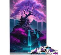 Magical Cherry Blossom Puzzle Jigsaws 500 Pieces for Adults Puzzles 500 Piece Unique Home Decor And Gifts 500pcs (52x38cm)