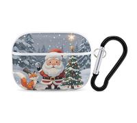 Magical Christmas AirPods Pro Case Cover with Keychain Ring PC Hard Shell Protective Case for AirPods Pro 2nd for Women Men Generation Easy Open Full Drop Protection Cover White-Style