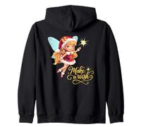 Magical Christmas Fairy with Make A Wish and Ornaments Zip Hoodie