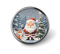 Magical Christmas Round Badge Cute Enamel Lapel Pin Brooches Button Pin Personalized Clothing Decoration Unisex Badge Holder Hats Bags Shirts Decor