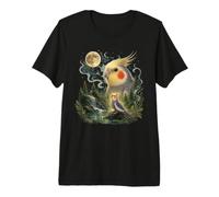 Magical Cockatiel, Birds, Nature, Forest, River, Animal Premium T-Shirt