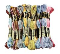 Magical Color Variations Floss Pack Six Strand Embroidery Variegated Cross Stitch Threads, Popular Color, Pack of 54 Skeins