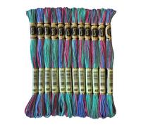 Magical Color Variegated Cross Stitch Thread Color Variations Embroidery Floss Pack, 8.7-Yard, Bougainvillaea, Pack of 12 Skeins