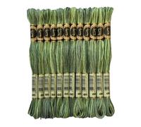 Magical Color Variegated Cross Stitch Thread Color Variations Embroidery Floss Pack, 8.7-Yard, Evergeen Forest, Pack of 12 Skeins