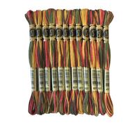 Magical Color Variegated Cross Stitch Thread Color Variations Embroidery Floss Pack, 8.7-Yard, Indian Summer, Pack of 12 Skeins