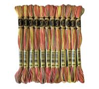 Magical Color Variegated Cross Stitch Thread Color Variations Embroidery Floss Pack, 8.7-Yard, Maple, Pack of 12 Skeins